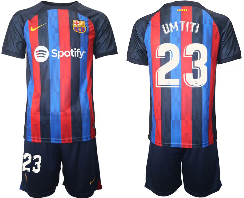 Men 2022-2023 Club Barcelona home blue #23 Soccer Jersey